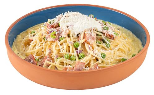 Restaurantware -Terra Tek Cazuelas de terracota de 34 onzas, 2 ollas de arcilla esmaltada azul para cocinar, listas para horno, microondas, ollas de terracota para servir, lavavajillas, para cocinar y