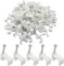 Litoexpe Flachkabel-Clips, 8 mm, weiß, Ethernet-Kabel, Wandclips, Koaxialkabel-Clips, Lautsprecher, Kabelclips für Cat8, Cat7, Cat6, flaches Ethernet-Kabel, 100 Stück