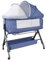 Supfine Cododo 3-in-1 Kinderbett Cododo mit Matratze und Moskitonetz, Höhenverstellung, Mobile Babywiege für Neugeborene/Säugling, Cododo-Bett mit Aufbewahrungskorb (Blau, 104 * 52 * 100-110cm)