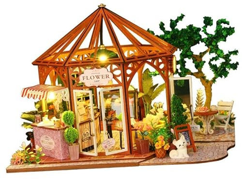 Amagogo DIY Miniatur-Puppenhaus-Bausätze, kleine Haus-Bausätze, DIY-Geschenk, Basteln, dekorativ mit Möbeln und Zubehör für Freunde der Familie