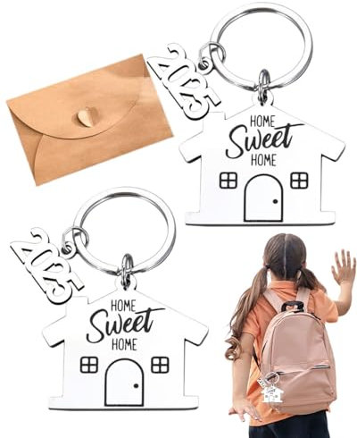 TPZORJX 2Pcs regalos de inauguración de casa llavero regalo,Llavero de Casa con sobre,para mudanza nuevo hogar nueva aventura hogar dulce hogar Regalos De CalefaccióN Para Parejas