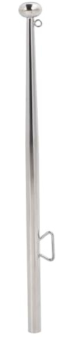 Asixxsix Edelstahl -Bootsflagge, Stabil und Rostfrei, Geeignet für Yachten, Wohnmobile, Fischerboote, 24 Zoll Länge, Marine -Flaggenmontage (Großer Ballkopf 25mm