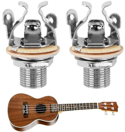 Full-Contact Output Jack Socket for Guitar Bass 2pcs 4-Contact Copper Metal Electric Guitar Stereo Jack with Washer and Nut Solder Type Enhanced Signal Stability and Noise Reduction