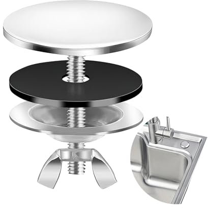 Cache-trou d'évier en acier inoxydable, 6 cm, argenté, bouchon d'obturation pour cuisine et salle de bain, garde les canalisations propres, accessoire durable antirouille pour l'entretien de la maison
