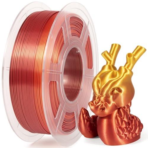 Isanmate Silk PLA Multicoloured Rainbow Filament 3d Drucker Filament 1.75MM 1 kg 3D Printer Dimensional Accuracy +/-0.02 mm,Red Orange