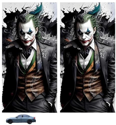 LGWJHCY Car Cartoon Sticker 2-Piece B-Pillar Protector, Decorative Waterproof Scratch Sticker for Automobile, Personalized Creativity