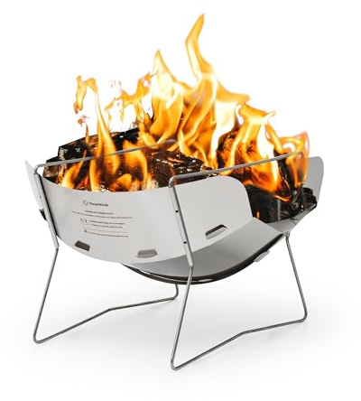 Thous Winds Outdoor Feuerstelle, 30,5 cm, tragbare Camping-Feuerstelle, Edelstahl, Campinggrill, Holzkohle für BBQ, Bushcraft Rucksackreisen, mit Aufbewahrungstasche