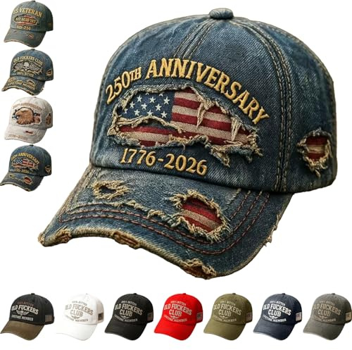 Hand-Embroidered Artisan Cap, US 250th Anniversary Casual Hat, 100% Bitter Lifetime Member Caps (#A)