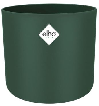 elho B.for Soft Rund 16 - Blumentopf für Innen - 100% recyceltem Plastik - Ø 16.0 x H 15.0 cm - Grün/Laubgrün
