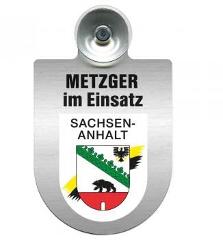 Einsatzschild mit Saugnapf - Metzger im Einsatz - incl. Regionenwappen nach Wahl 393825 Farbe Region Franken