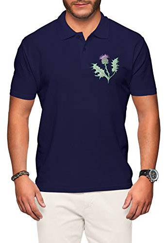 Schottland Rugby Poloshirt für Herren – Scottish Thistle – Shirts Nations Fußball-T-Shirts, navy, XL