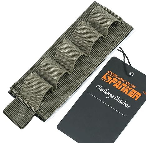 EXCELLENT ELITE SPANKER Supporto Tattico in Nylon per Proiettili Di Fucile Calibro 12 per Fucili (Olive Green)