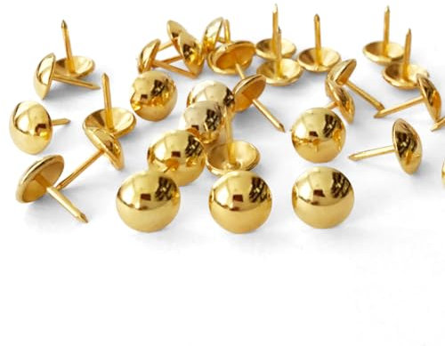 500 piezas un lote: D11 mm x L17 mm, color dorado, para tapicería de sofá, muebles de madera, tachuelas decorativas, clavos, hobnail para pulgar, uñas para tapicería (dorado)