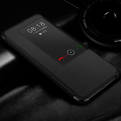 numerva kompatibel mit Huawei Mate 20 Lite Hülle Clear View Mate 20 Lite Schutzhülle Flip Cover Schwarz