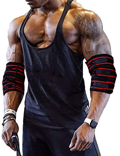 Ellenbogen-Bandage, verstellbar, Kompressionsbandage für Gewichtheben, Bodybuilding, Bankdrücken, Ellenbogenschoner (1 Paar) (L)