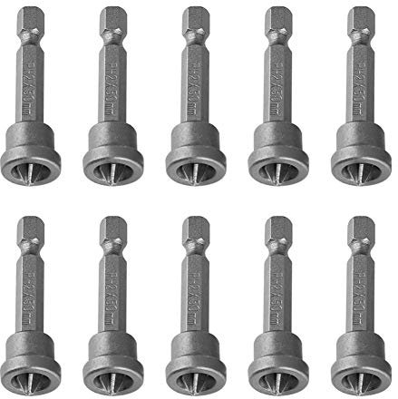 10 Stück 5,1 cm PH2 Sechskantschaft Magnet-Kreuzschraubendreher-Bits Set für Trockenbau Gipskarton