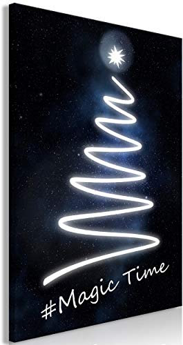 decomonkey Bilder Tannenbaum 40x60 cm 1 Teilig Leinwandbilder Bild auf Leinwand Vlies Wandbild Kunstdruck Wanddeko Wand Wohnzimmer Wanddekoration Deko Abstrakt Christbaum Weihnachten