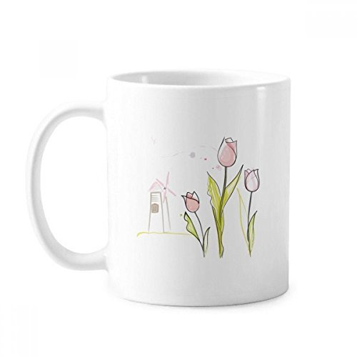 Tasse mit Windmühlen-Motiv, Keramik, Kaffee, Porzellan