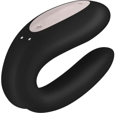 Satisfyer 'Double Joy Connect App' Paar-Vibrator 9 cm | Sex-Spielzeug für Paare extrem stark | Vielfältige Vibrationen dank App-Steuerung | Erotisches Toy mit Klitoris-Stimulation | Farbe: schwarz