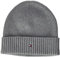 Tommy Hilfiger Herren Pima Cotton Beanie-Mütze, Mid Grey Heather, Einheitsgröße