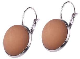Adi Modeschmuck Ohrring 'Kaja', 16mm Cabochon Polaris | Edelstahl Klappbrisur, Handgefertigt in Berlin, Echtes Polaris