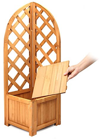 Wooden Corner Lattice Planter Trellis Large Flower Plant Climbing Support Box Backboard Deck Patio Garden 2360