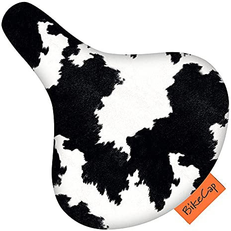 BikeCap - Fahrrad-Bezug Sattelüberzug Regenschutz Fahrradsattel-Bezug Sattelbezüge Seat-Cover Fahrrad-Sitzbezug (Cow)