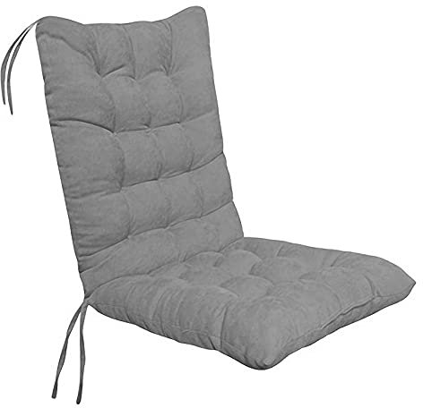 SWECOMZE Hochlehner Auflagen Waschbar | Gartenstuhlauflagen Stuhlkissen Sitzkissen und Rückenkissen für stühle - 40 * 90 cm - Outdoor und Indoor (Grau)