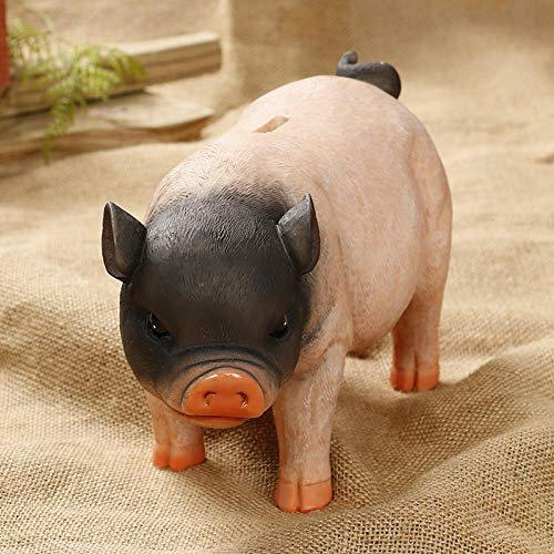 YQLKD Handskulpturtier Ferkel Super Süßes Sparschwein Sparschwein Harz Handwerk Ornamente