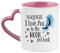 Giftme Mothers Day Themed Nannie I Love You to The Moon & Back Secret Santa Birthday Coffee Tea Mug Unique Heart Handle Ceramic Mug. (Pink Heart Handle Mug)