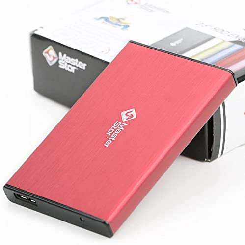 MasterStorb - Hard disk esterno USB 3.0 Super-Fast 2,5 SATA, hard disk portatile, rosso, argento, nero, blu e rosa, tutti i diversi GB disponibili (750GB, rosso)