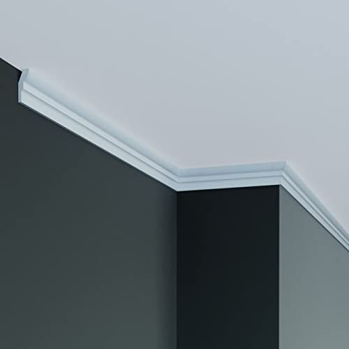 PROVISTON | Deckenleiste | 25 x 15 x 2000 mm | Polyurethan | Weiß | Hochwertig | Stuckleiste | Modern | Robust | Langlebig | Stoßfest | 2 Meter
