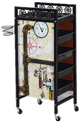 4/5-Lagiger Salon-Friseurwagen Aus Holz Stylist Friseurwagen Professionelle Schönheit Rollende Instrumente Ablagefach Friseurschrank Färbeausrüstung, Mehr Stile,C,5 Tiers