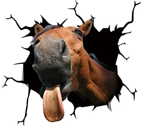 4 Stück 3D Pferd Cartoon Lustige Auto Aufkleber,Car Dekoration Tier Sticker Aufkleber,Labrador Aufkleber für Auto Personalisierte Dekoration Für Autofenster Stoßfänger Riss Vinyl Pferd Aufkleber