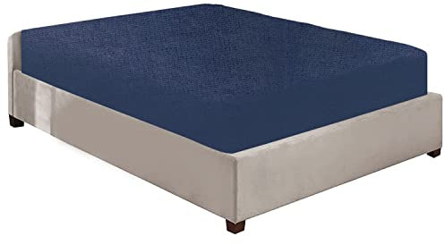 Luxury Bedding Brushed Cotton Flannelette Deep Fitted Sheets 25CM/10 Box Fit in 12 Colours Single Double King Super King (Navy, King)
