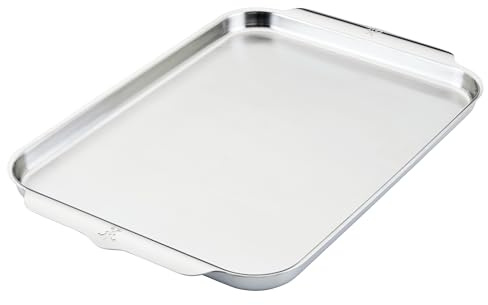 Hestan – dreilagige halbe Blechpfanne, 33 x 45 cm, Edelstahl, 1 Stück, 1er Pack, Halbblechpfanne, Küchenzubehör, Edelstahl