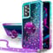 Miss Arts Hülle für Samsung Galaxy A13 4G/ A13 5G/ A04S, [Silverback] Mädchen Glitzern Handyhülle mit Ringständer, Cover Silikon Flüssigkeit Clear Schutzhülle- LILA