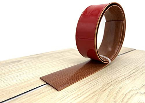 Übergangsleiste Selbstklebend,2m x 4 cm Profil Vinyl Übergangsleiste Bodenbelag Schwelle Übergang Streifen Fußboden Spalt Verbindungs für Türschwelle (Holzmaserung braun(2M))