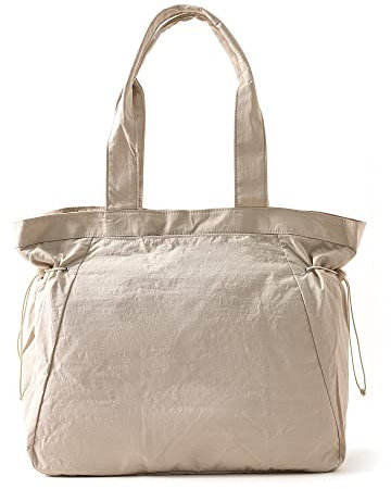VAKAER Tote Bag für Damen, 18L Side Cinch Shopper Tasche, Große Hobo-Tasche, Leichte Umhängetaschen für Arbeit, Workout, Reisen, Beige, Einheitsgröße