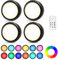 Cadrim Luci Armadio Luce Notturna Lampada Armadio RGBW 4PZ LED Multicolore Illuminazione 13 Colori 2 Modalità Luminosità Regolabile RGBW Lampada Senza Fili Adesiva 2 Telecomando Manuale Timer Vetrina