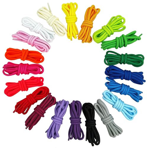 CENRONG Cordones Planos Coloridos,20 Pares Cordones Redondos Cordones Deportivos para Correr Zapatos de Entrenamiento,Zapatillas de Deporte,Zapatos de Skate,Botas(20 Colores)