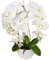 Damich Künstliche Orchidee im Blumentopf Pflanze Künstliche Blume Kunstorchidee Dekoration 3-Blütenzweige Höhe ca. 60cm (Weiß)