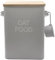 Cat Food Storage Tin with Wooden Lid with Scoop Non Slip Pads Grey