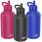 SHO Stainless Steel Guzzler Water Bottle with Straw Lid - Leakproof, Dishwasher Safe, BPA Free, No Sweat, Vacuum Insulated Double Walled Metal Flask, 950ml & 1900ml - 24 Hours Cold (Onyx, 1900ml)