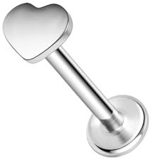 ZS ASTM F136 Titan 16G 8mm Piercing Schmuck für Knorpel Conch Tragus Helix Lippe Labret Ohr – Hypoallergen Innengewinde Flache Rücken Ohrringe Ohrstecker (#34)