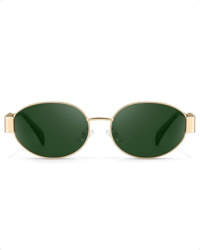 Enafad Sonnenbrille für Damen Polarisiert Retro-Oval Brill UV400 Schutz