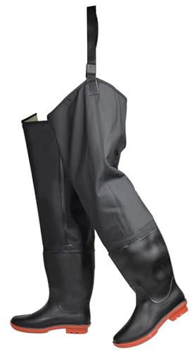 Stivali A Coscia Da Pesca Acque alte 80 cm/32 pollici con fibbie regolabili, stivali da pesca invernali con natiche calde, industria acquatica (Color : Black, Size : 38 EU)