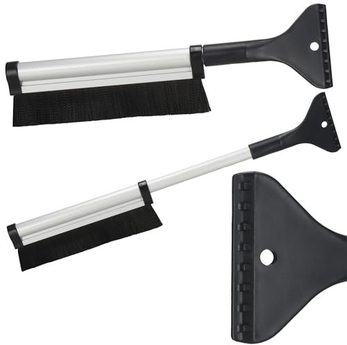 SPRINGOS Eiskratzer mit Schneebesen 2 in 1 Eisentferner ausziehbar 41,5-61 cm