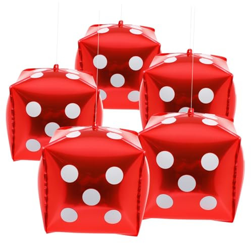 PRETYZOOM 40 stücke Würfel Ballons aus Aluminiumfolie Bunte Deko für Mottopartys Geburtstagsfeiern und Spielabende Aufblasbare Folienballons für Kreative Partydekoration