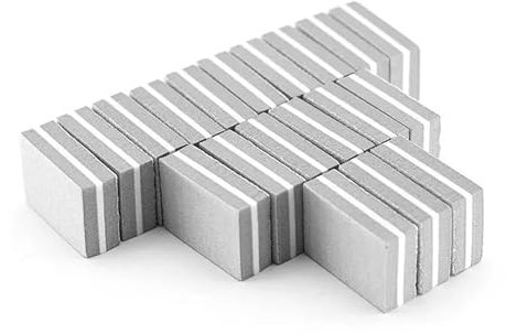 Boulton Mini Nail Buffer - 50 Pack, 100/180 Grit Sanding Blocks for Natural, Gel & Acrylic Nails, Home & Salon Use, Purple